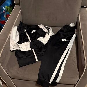 Nike Black and White Kids Track Joggers